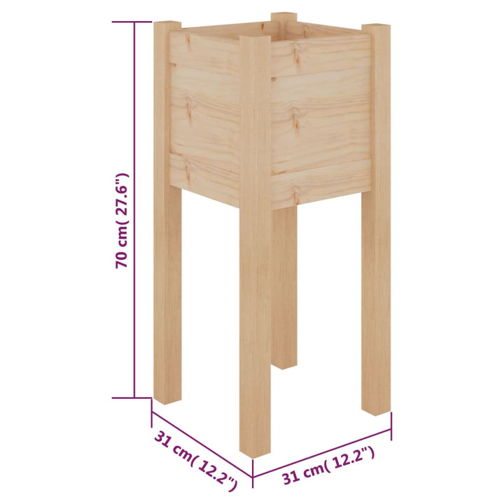 Odlingslåda 31X31X70 Cm Massiv Furu