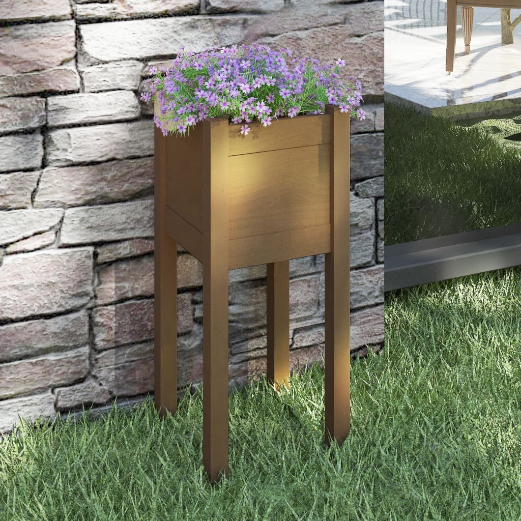 Odlingslåda 31X31X70 Cm Massiv Furu