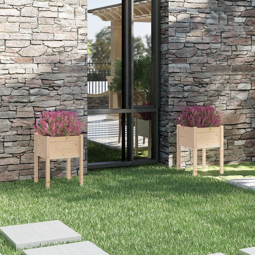 Odlingslådor 2 St 50X50X70 Cm Massiv Furu