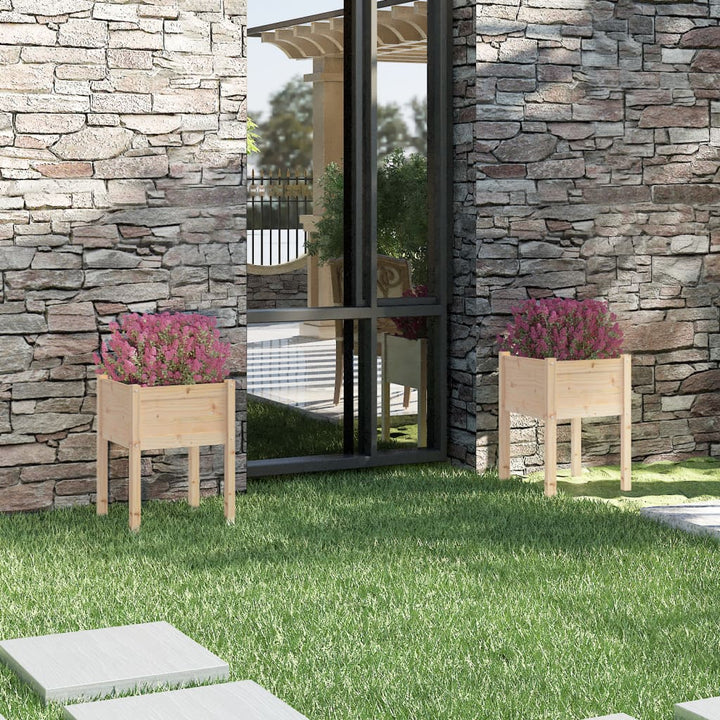 Odlingslådor 2 St 50X50X70 Cm Massiv Furu