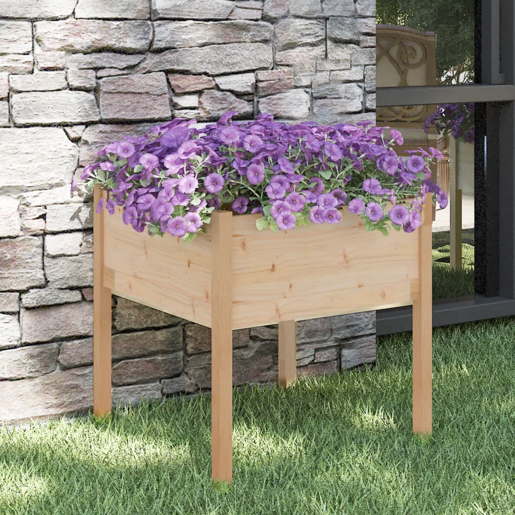 Odlingslåda 2 St 70X70X70 Cm Massiv Furu