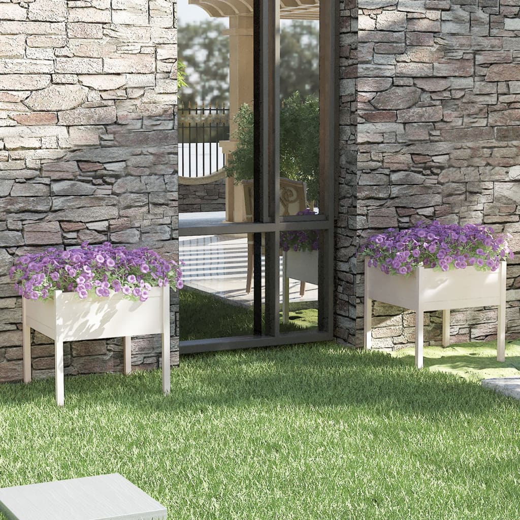 Odlingslåda 2 St 70X70X70 Cm Massiv Furu