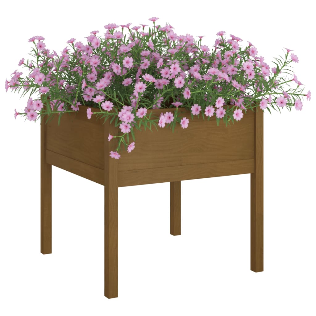 Odlingslåda 2 St 70X70X70 Cm Massiv Furu