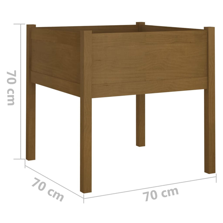 Odlingslåda 2 St 70X70X70 Cm Massiv Furu