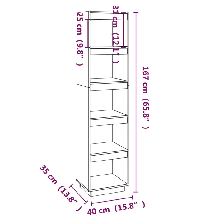 Bokhylla/Rumsavdelare 40X35X Massiv Furu