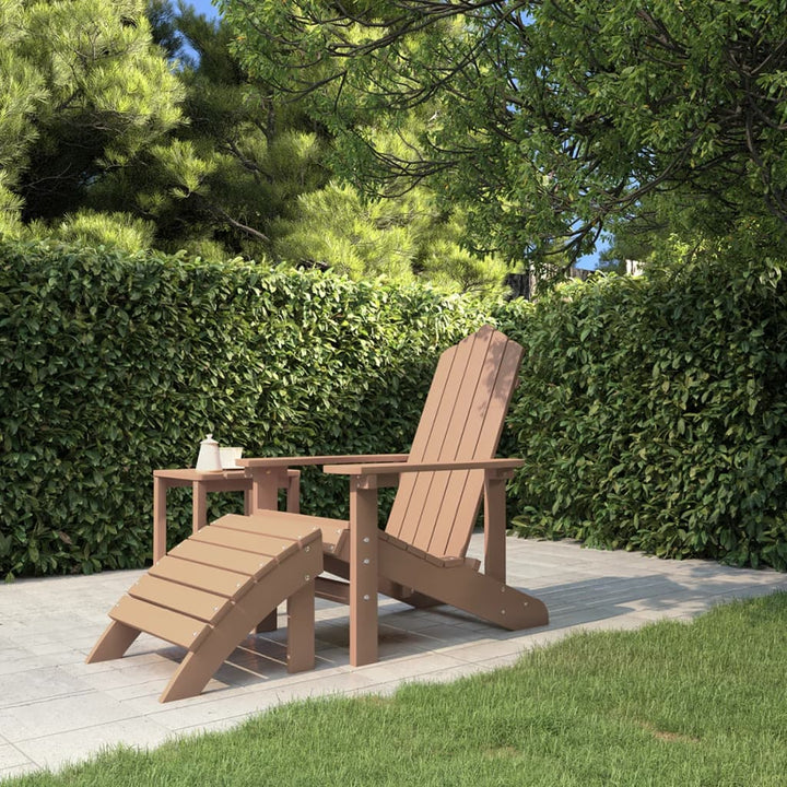 Adirondackstol Med Fotpall Hdpe Aquablå