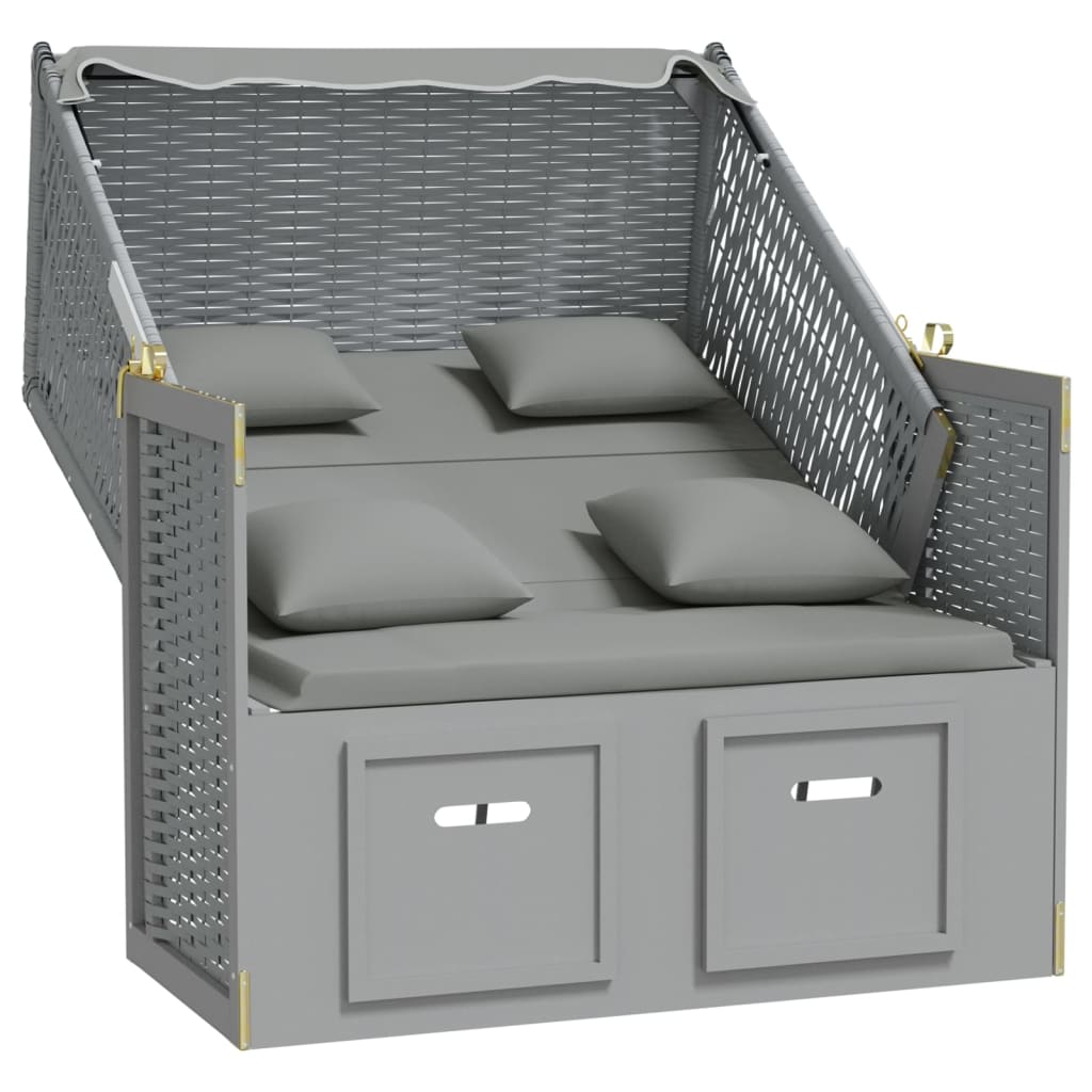 Strandkorg Med Dynor Konstrottning Och Massivt Trä