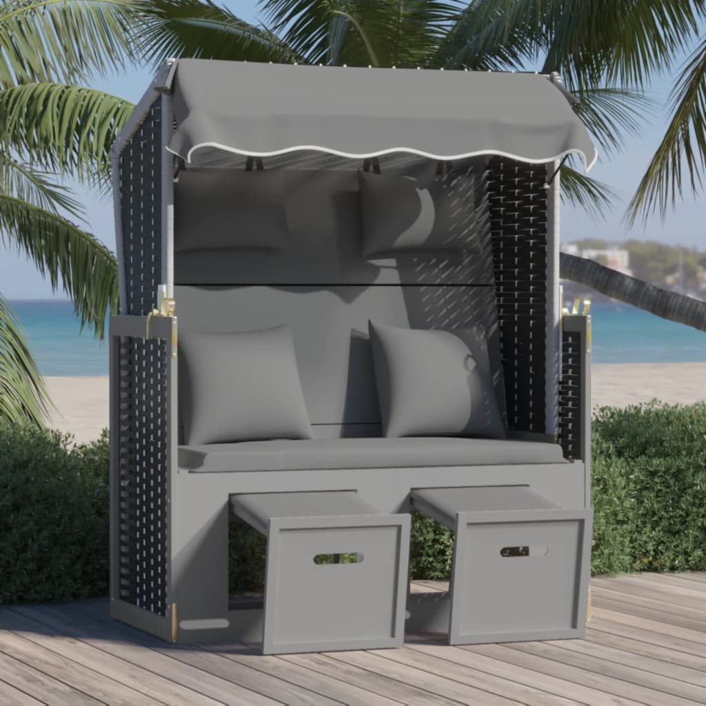 Strandkorg Med Dynor Konstrottning Och Massivt Trä