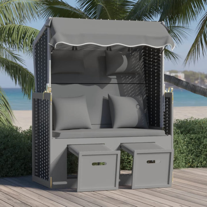 Strandkorg Med Dynor Konstrottning Och Massivt Trä