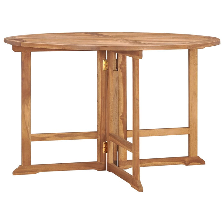 Hopfällbart Matbord För Trädgården Ø110X75 Cm Massiv Teak