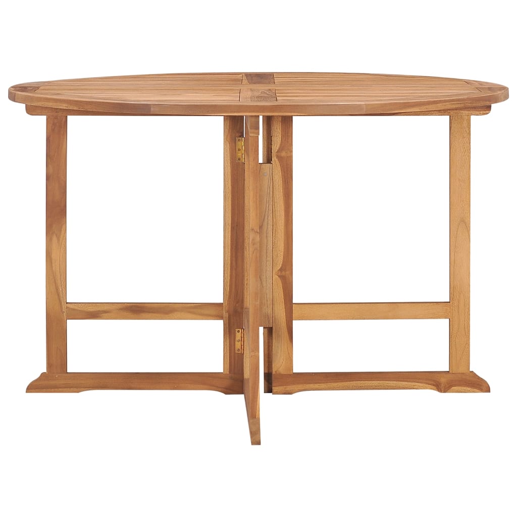 Hopfällbart Matbord För Trädgården Ø110X75 Cm Massiv Teak