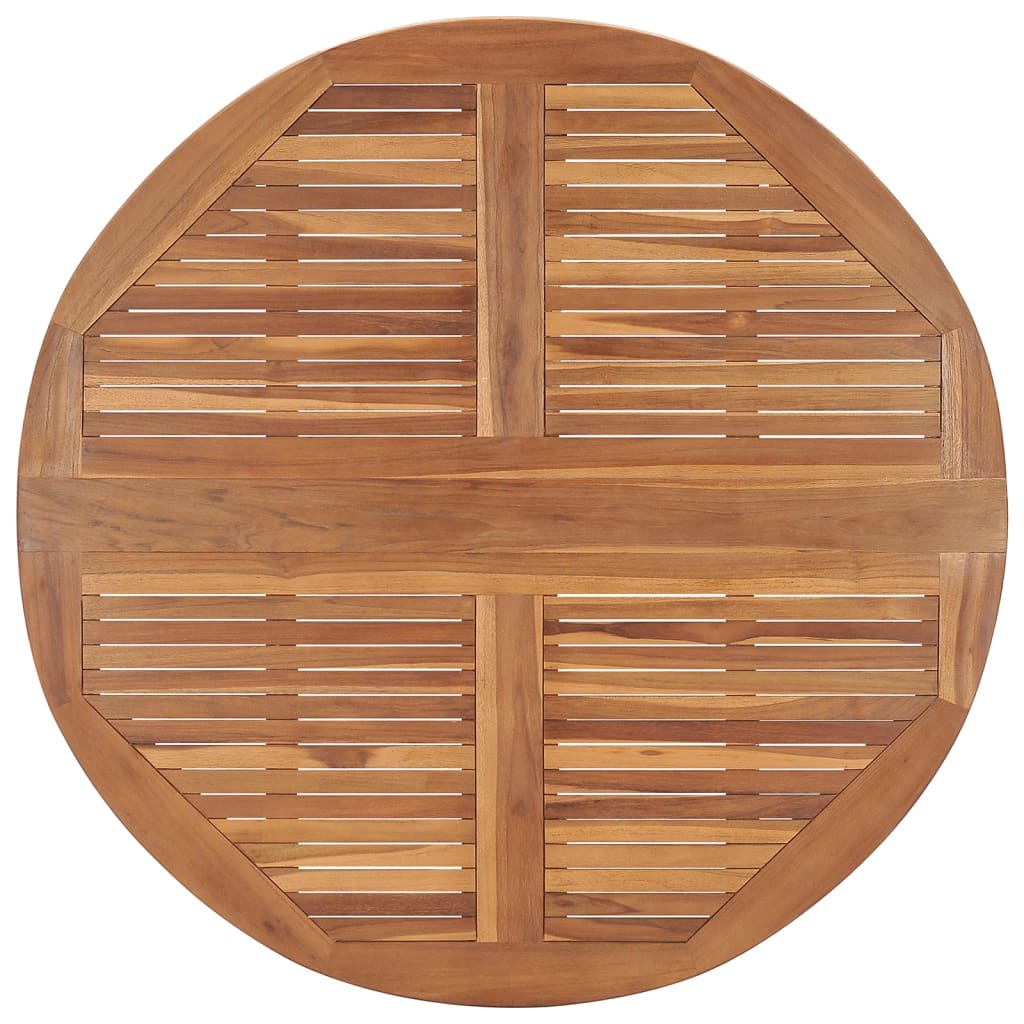 Hopfällbart Matbord För Trädgården Ø110X75 Cm Massiv Teak