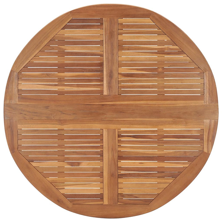 Hopfällbart Matbord För Trädgården Ø110X75 Cm Massiv Teak