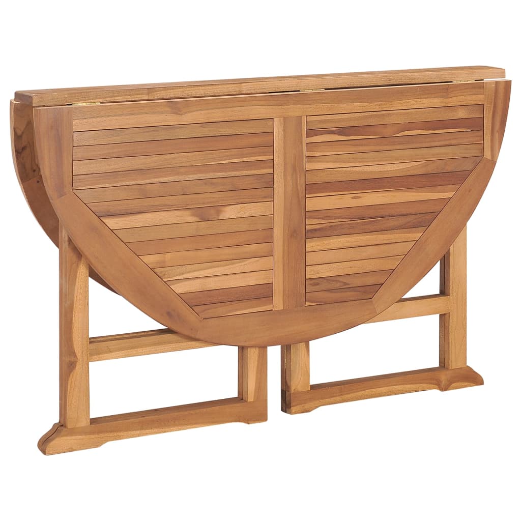 Hopfällbart Matbord För Trädgården Ø110X75 Cm Massiv Teak
