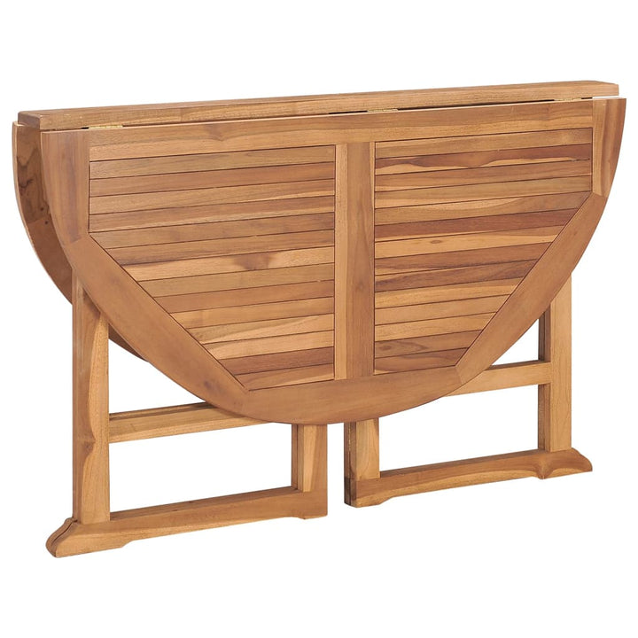 Hopfällbart Matbord För Trädgården Ø110X75 Cm Massiv Teak