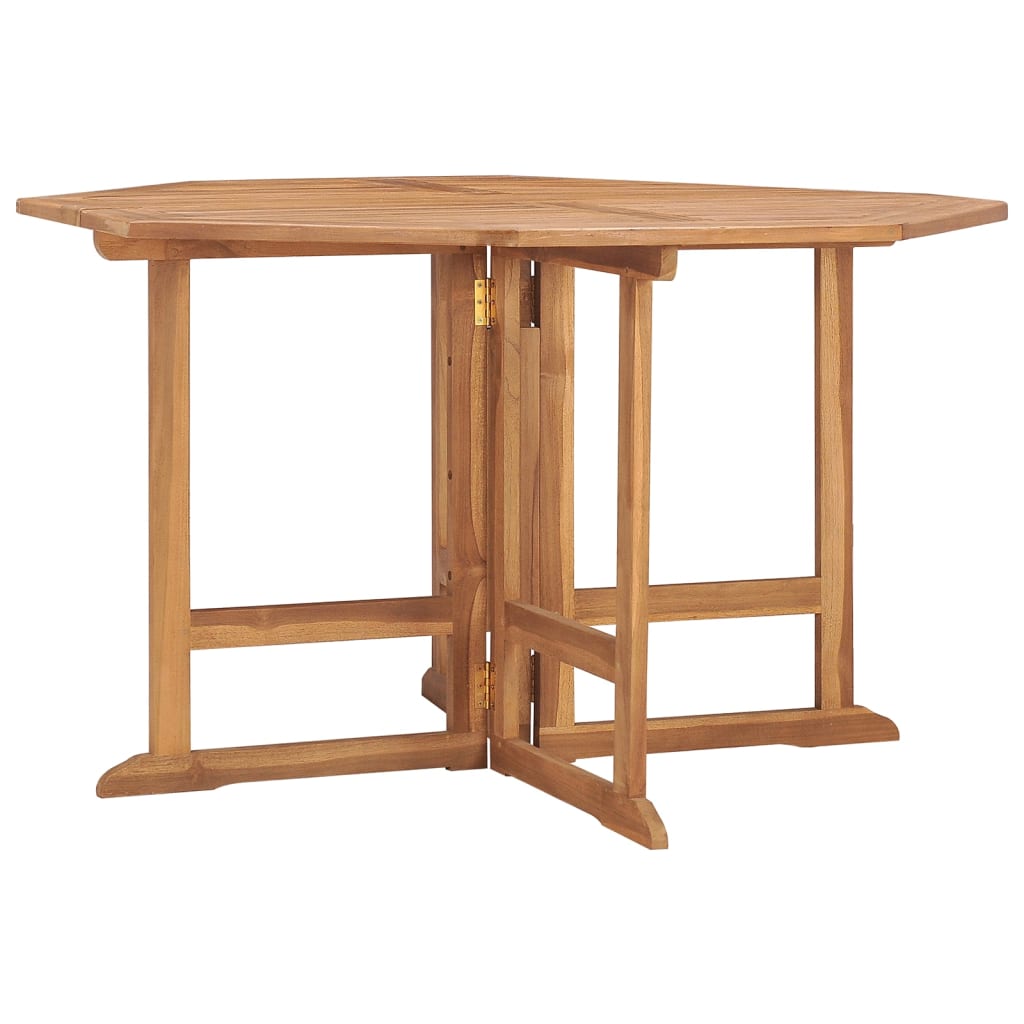 Hopfällbart Matbord För Trädgården Ø110X75 Cm Massiv Teak