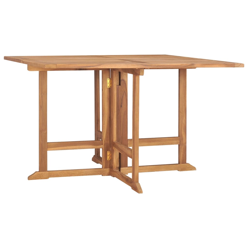 Hopfällbart Matbord För Trädgården Ø110X75 Cm Massiv Teak