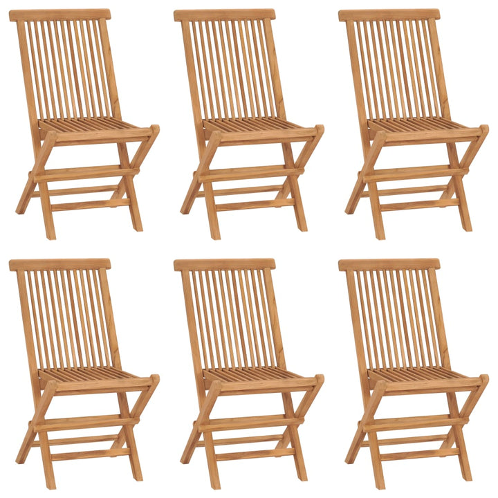 Hopfällbara Trädgårdsstolar 6 St Massiv Teak