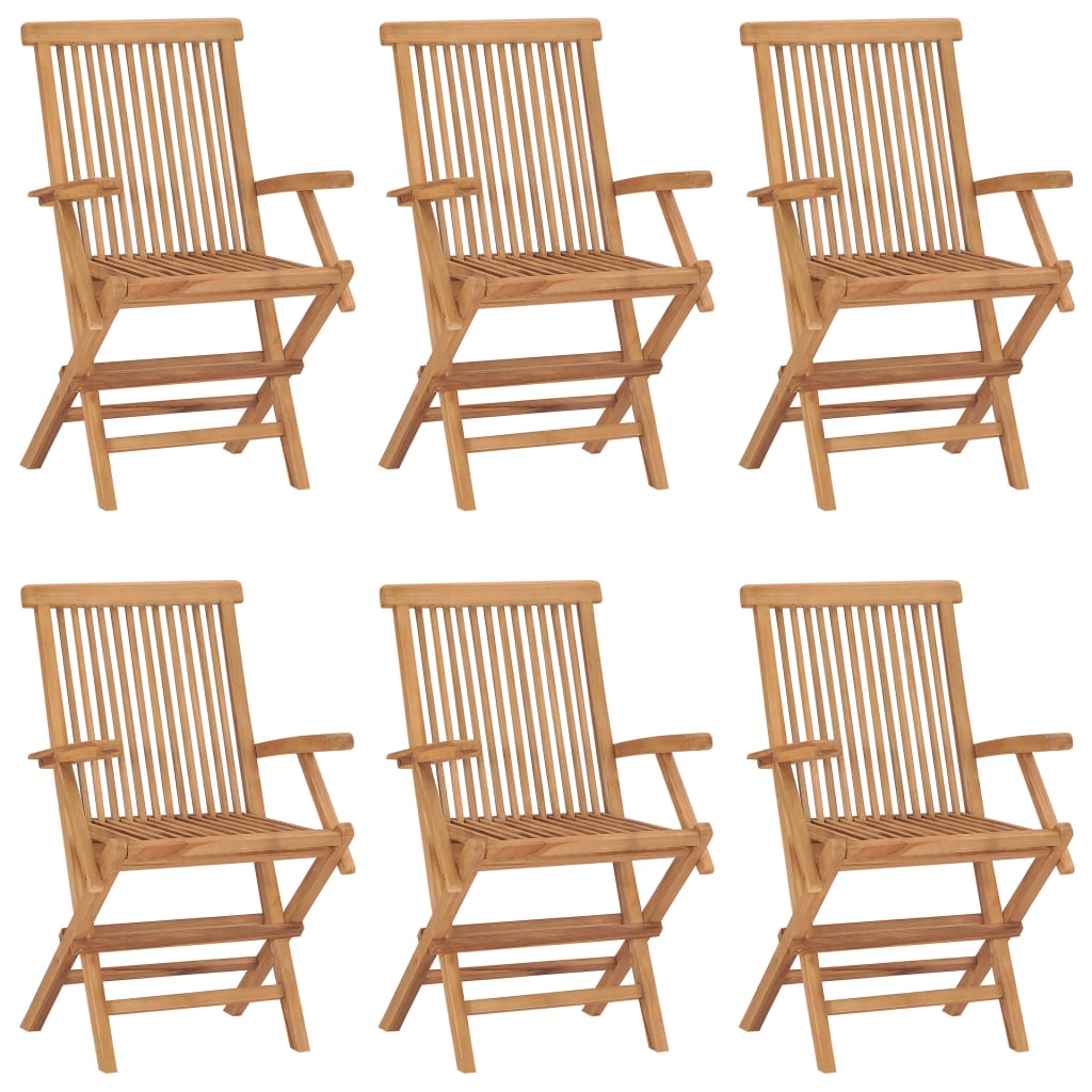 Hopfällbara Trädgårdsstolar 6 St Massiv Teak
