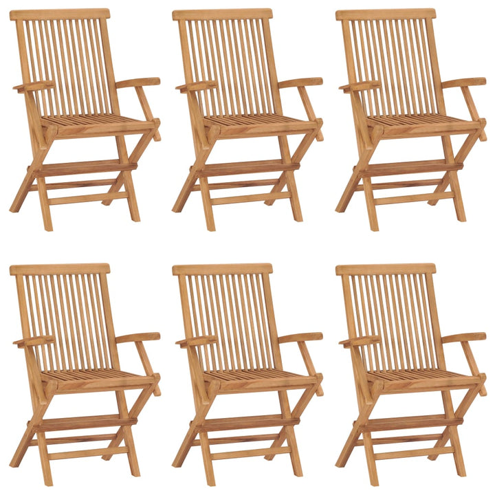 Hopfällbara Trädgårdsstolar 6 St Massiv Teak