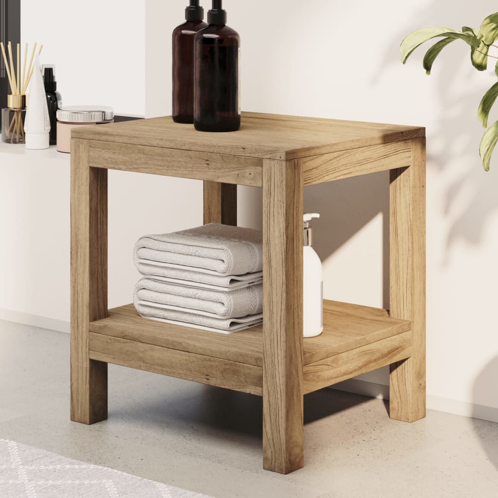 Sidobord För Badrum 45X35X45 Cm Massiv Teak