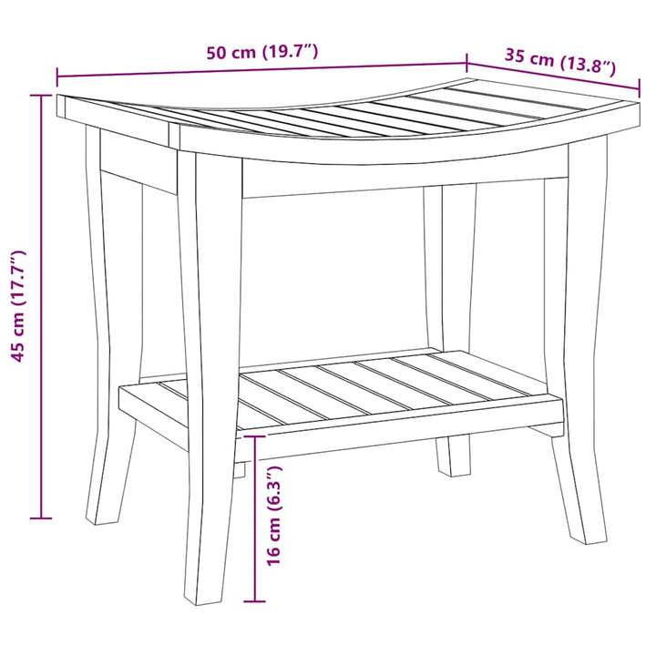 Sidobord För Badrum 50X35X45 Cm Massiv Teak