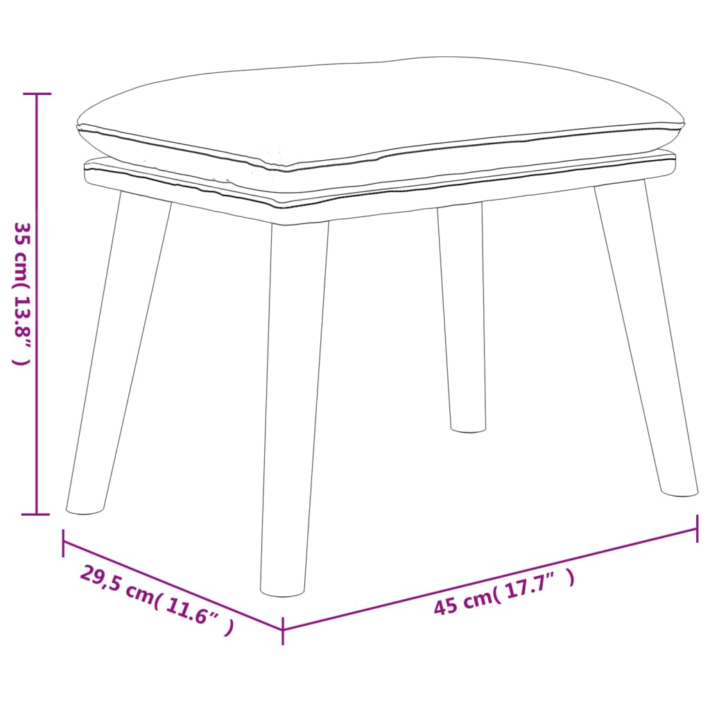 Fotpall 45X29,5X35 Cm Sammet