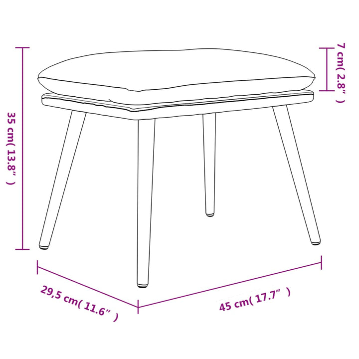Fotpall 45X29,5X35 Cm Sammet