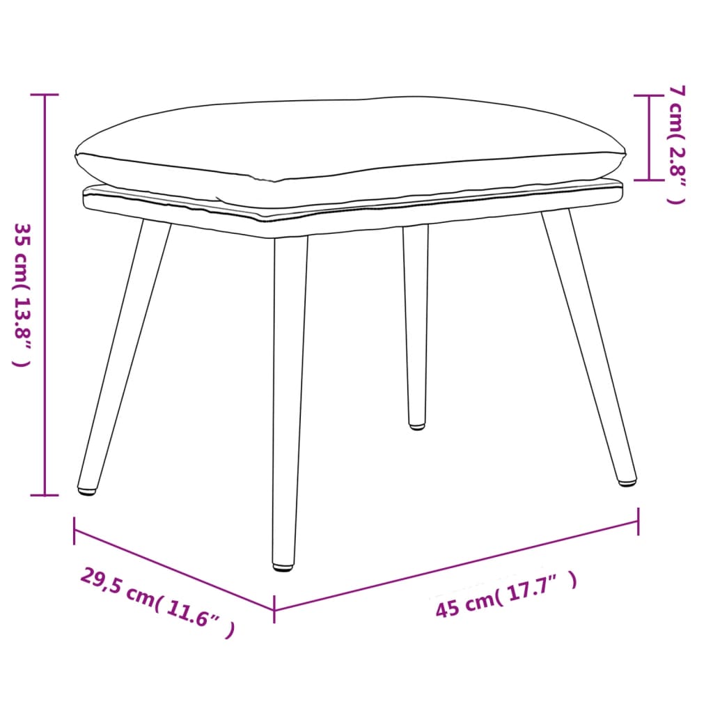 Fotpall 45X29,5X35 Cm Tyg Och Konstläder