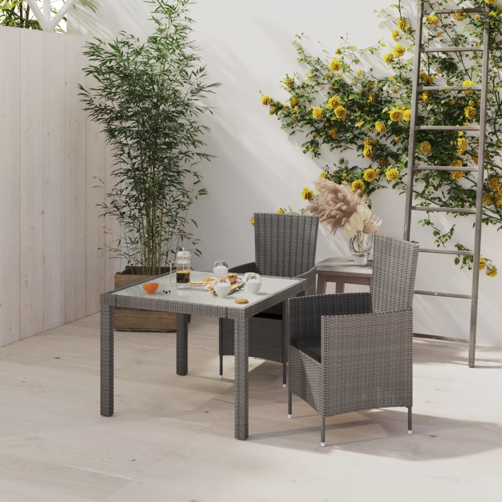 Matgrupp För Trädgården Med Dynor 11 Delar Konstrotting Svart