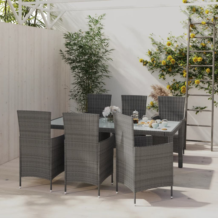 Matgrupp För Trädgården Med Dynor 5 Delar Konstrotting Svart