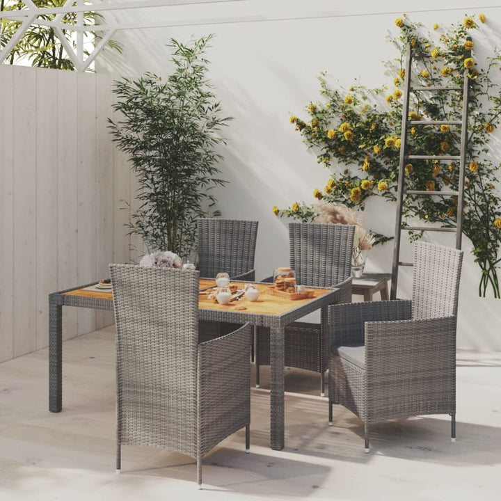 Matgrupp För Trädgården Med Dynor 9 Delar Konstrotting Grå