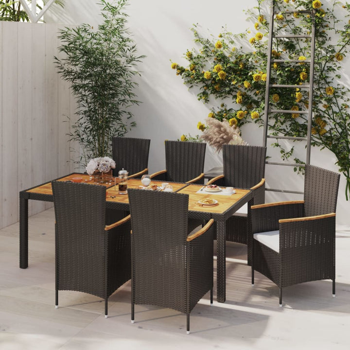 Matgrupp För Trädgården Med Dynor 7 Delar Konstrotting