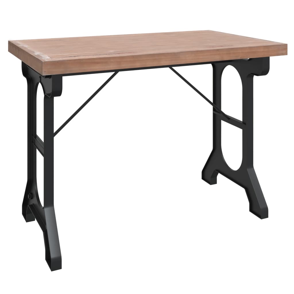 Matbord 110X65X82 Cm Massivt Granträ Och Järn