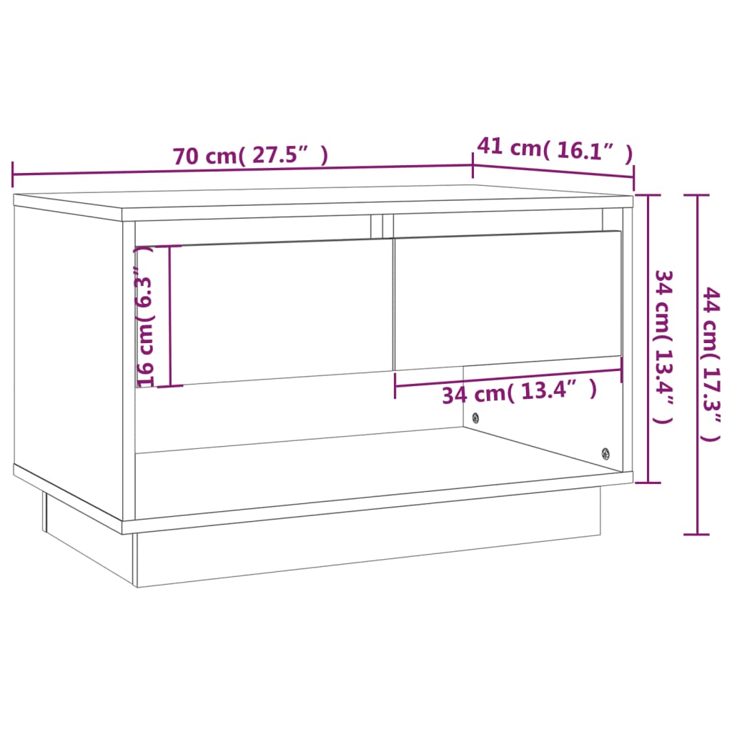 Tv-Bänk 70X41X44 Cm Konstruerat Trä