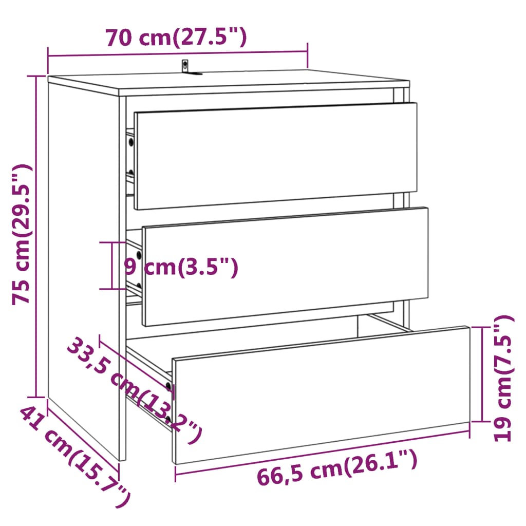 Skänk 70X41X75 Cm Konstruerat Trä