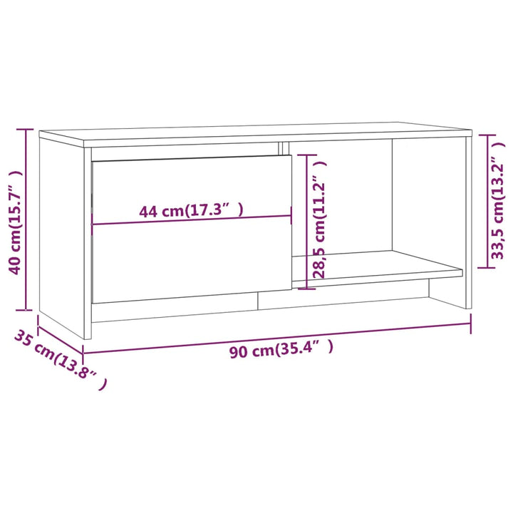 Tv-Bänk 90X35X40 Cm Konstruerat Trä
