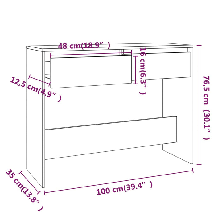 Konsolbord 100X35X76,5 Cm Konstruerat Trä