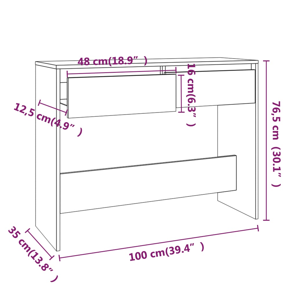 Konsolbord 100X35X76,5 Cm Konstruerat Trä