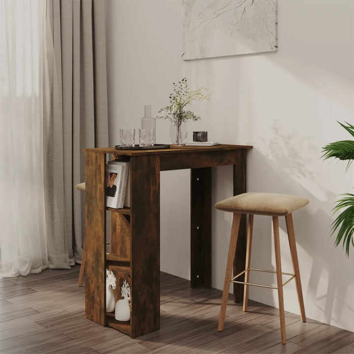 Barbord Med Hyllor Åldrat Trä 102X50X103,5 Cm Konstruerat Trä