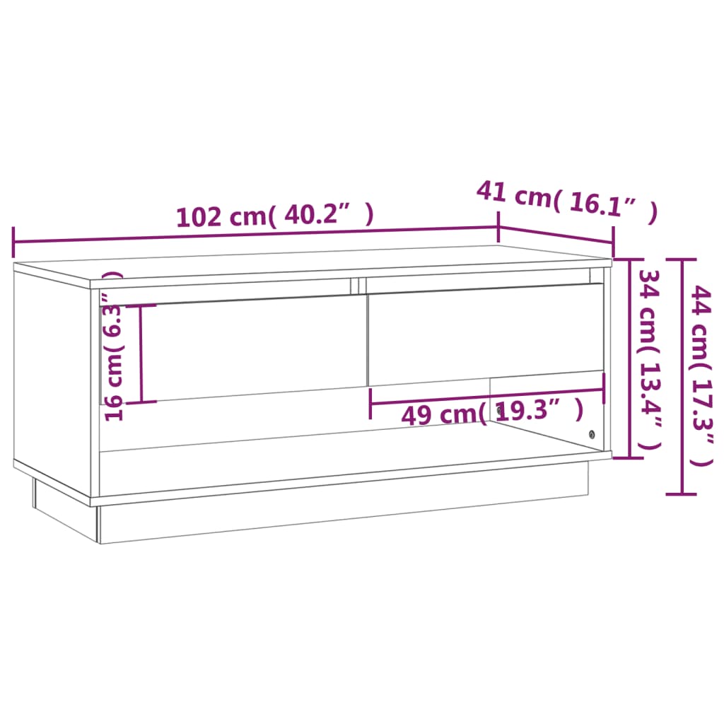 Tv-Bänk 102X41X44 Cm Konstruerat Trä