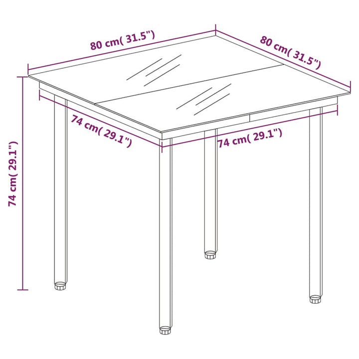 Trädgårdsbord Svart Stål Och Glas