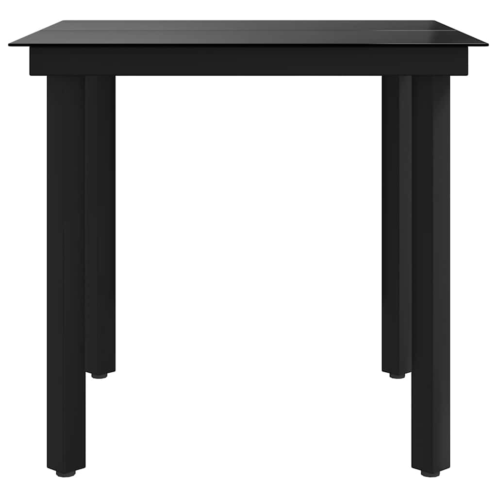 Trädgårdsbord Svart Stål Och Glas