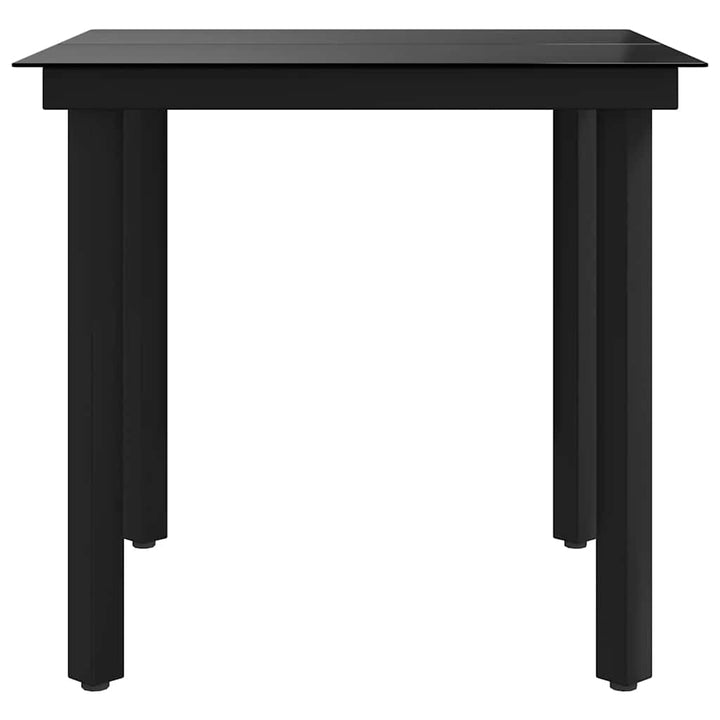 Trädgårdsbord Svart Stål Och Glas