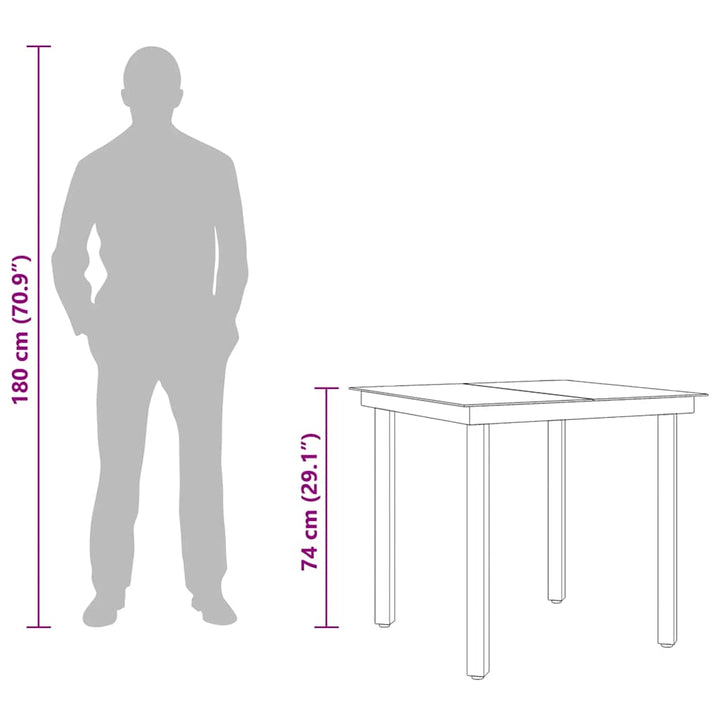 Trädgårdsbord Svart Stål Och Glas