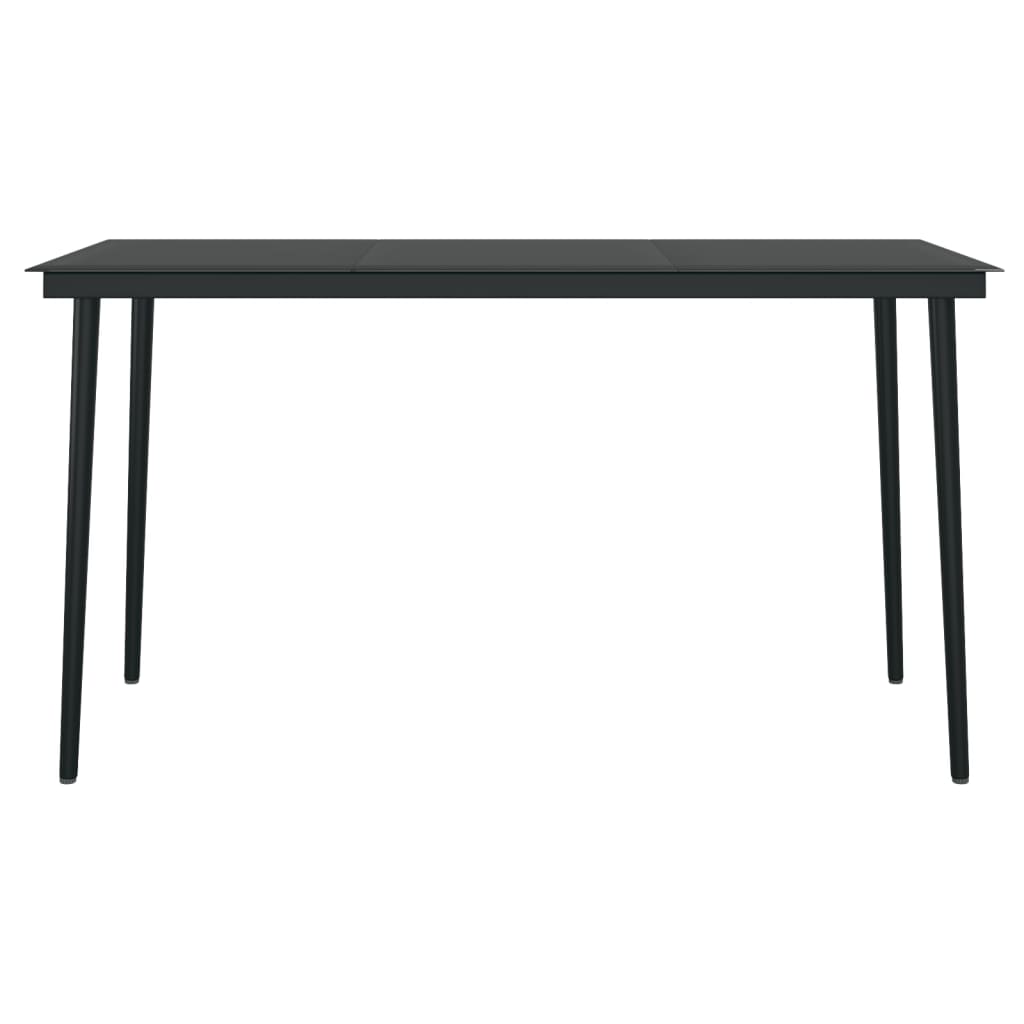 Trädgårdsbord Svart Stål Och Glas