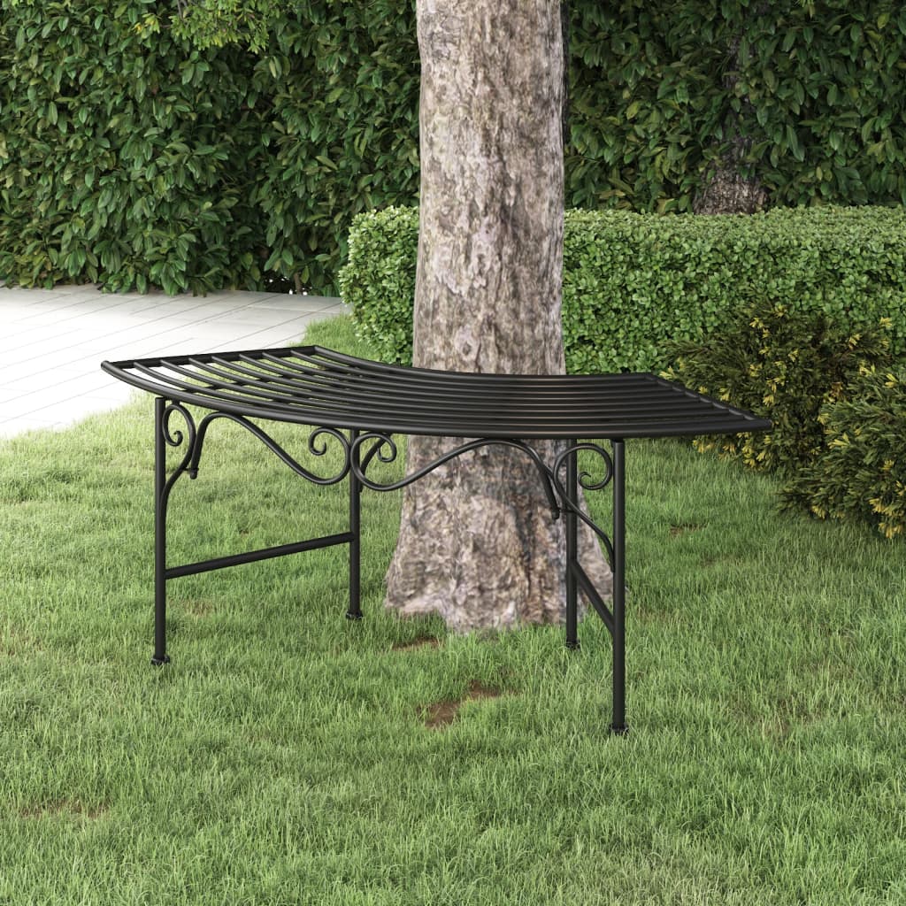 Trädbänk 113 Cm Svart Stål
