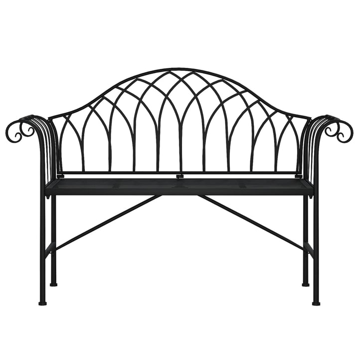 Trädgårdsbänk 2-Sits 128 Cm Svart Stål