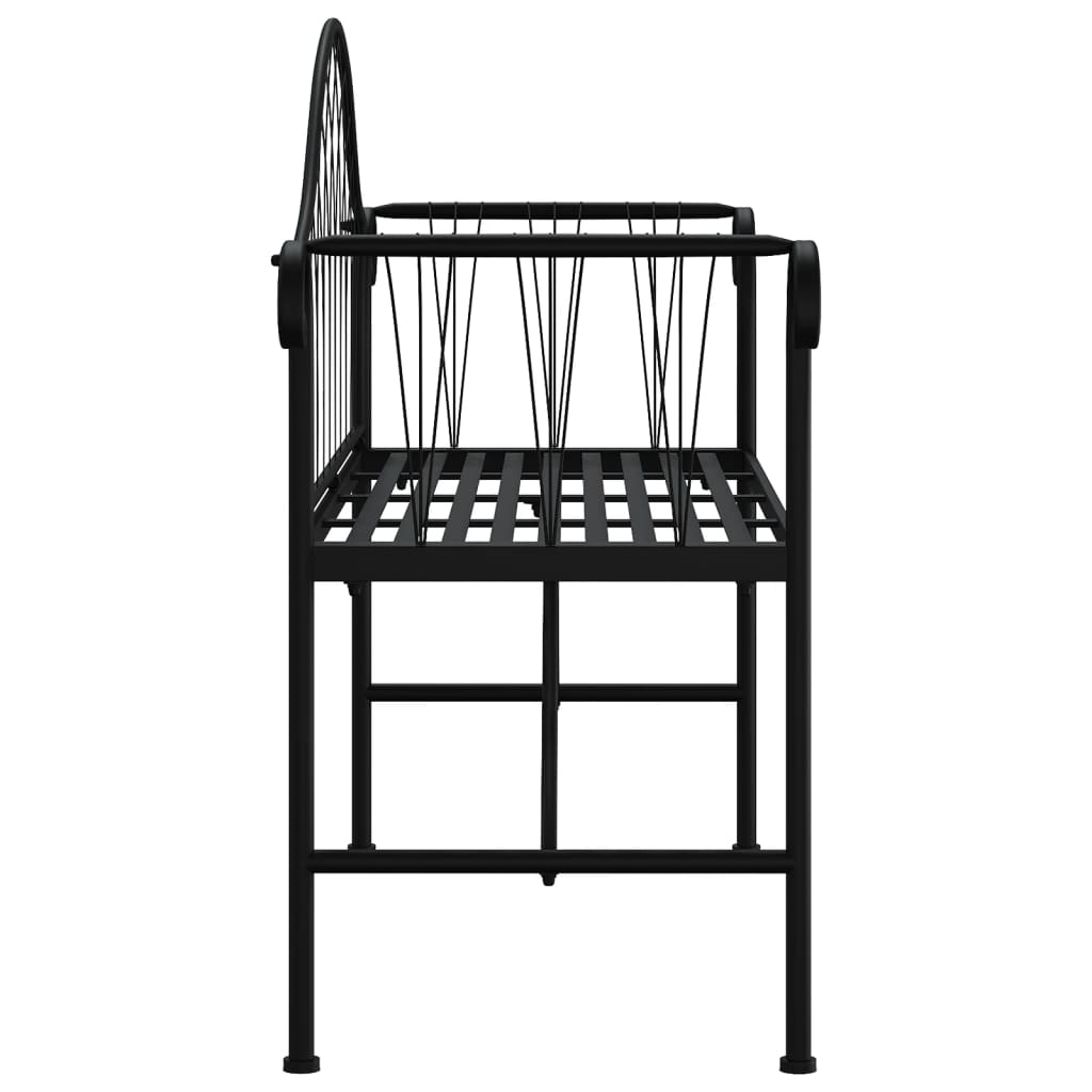 Trädgårdsbänk 2-Sits 128 Cm Svart Stål