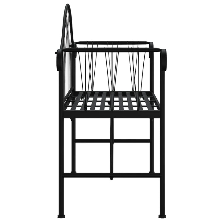 Trädgårdsbänk 2-Sits 128 Cm Svart Stål